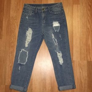 NEW Ripped High Waisted Boyfriend Jeans